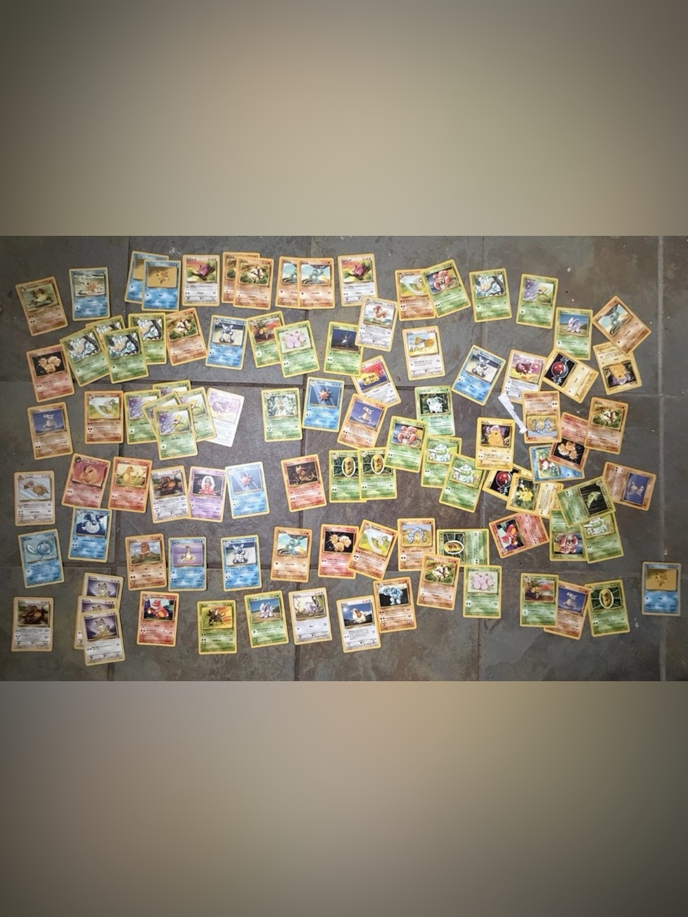 Vintage 90s pokemon Assorted Trading Cards - Yellow-Edged Collector Set